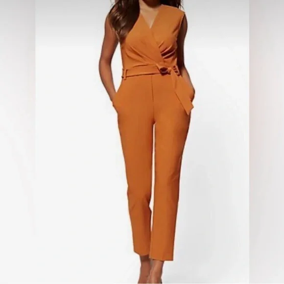 NEW YORK & COMPANY Wrap Belted Jumpsuit - Picture 4 of 5